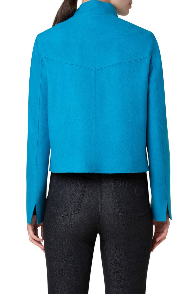 Taglio Vivo Wool Blend Boxy Jacket, Alternate, color, TURQUOISE