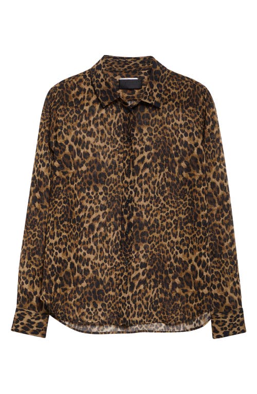 Nili Lotan Gaia Polka-dot Silk Slim Button-down Shirt In Brown