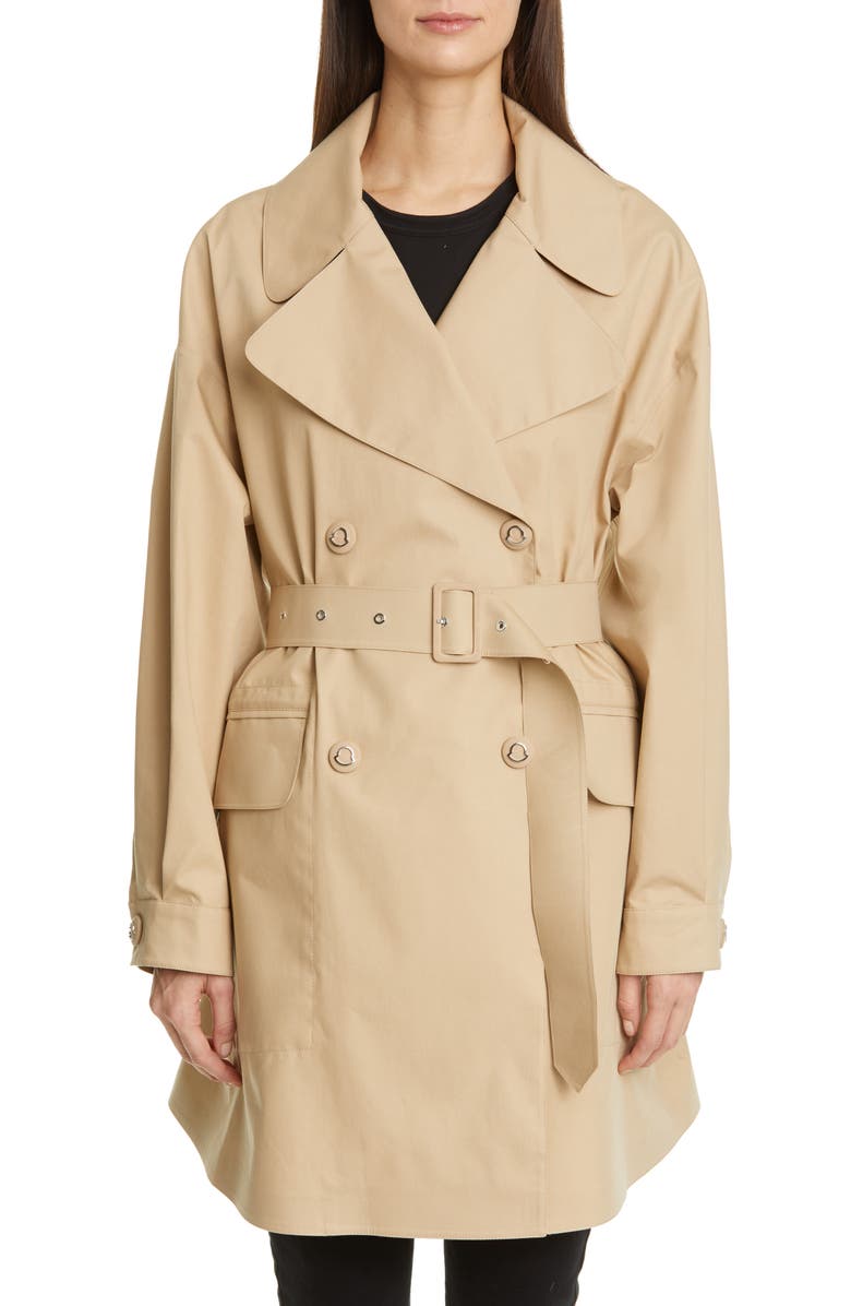 Moncler Waterproof Trench Coat, Main, color, 