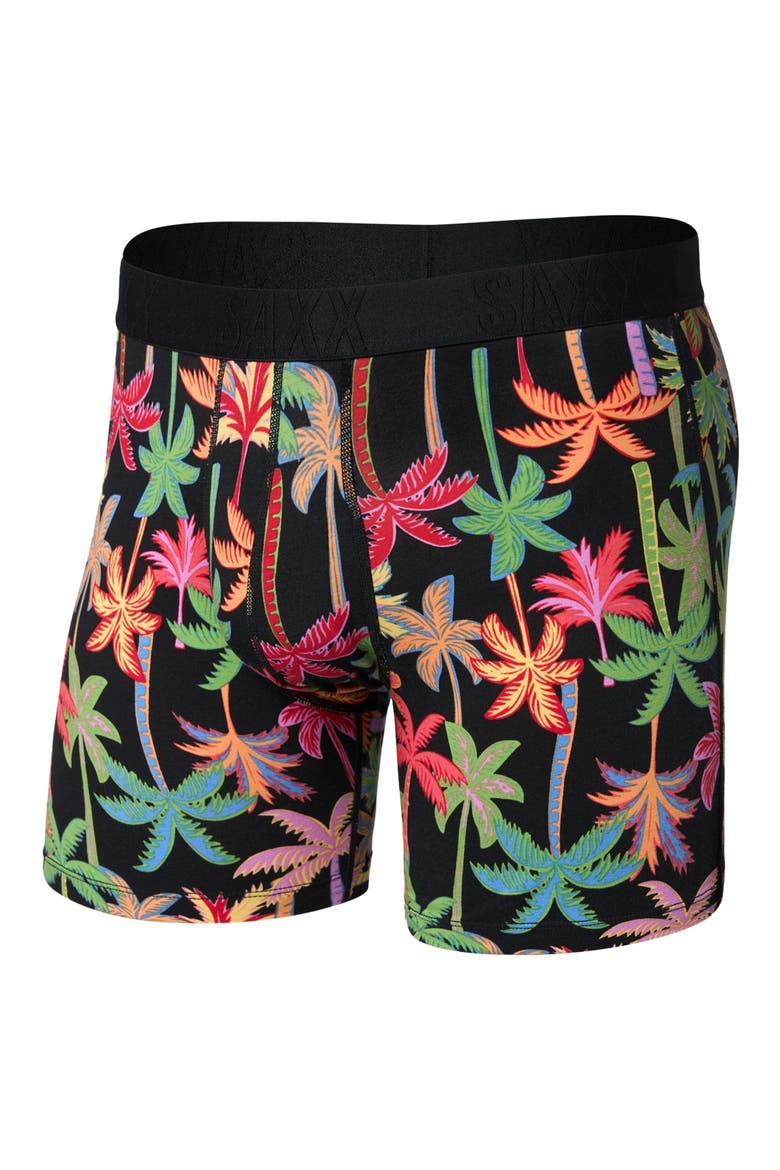 DropTemp™ Cooling Cotton Boxer Briefs, Alternate, color, MIXED PALMS-BLACK