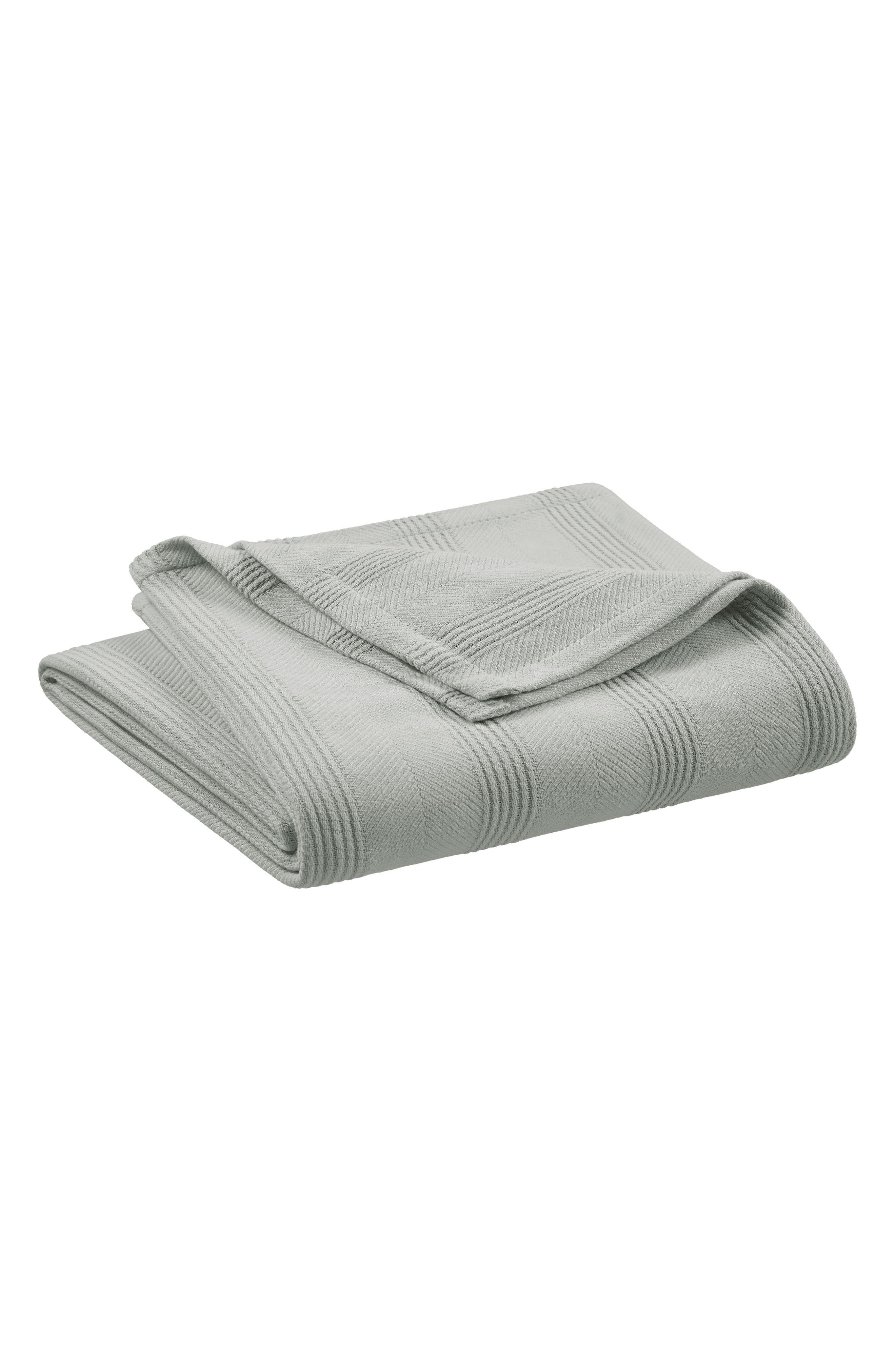 Vellux Textured Cotton Throw Blanket In Gray