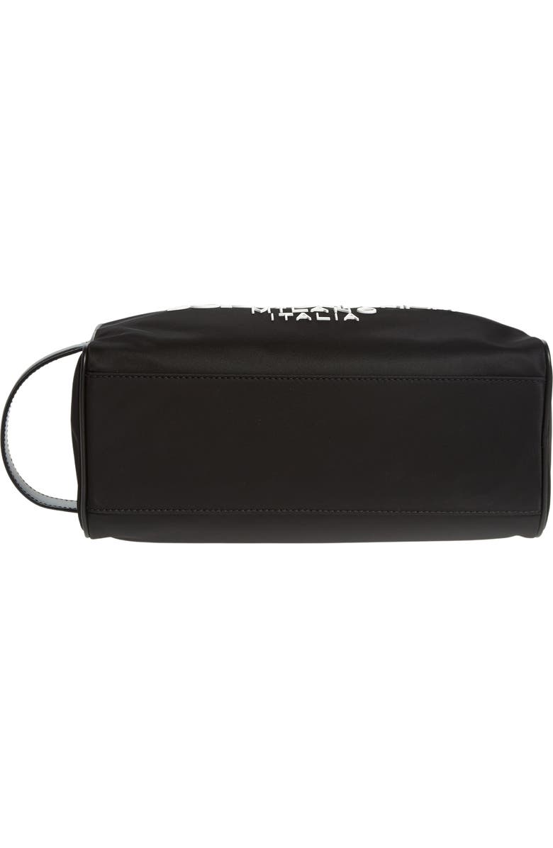 Dolce&Gabbana Rubberized Logo Nylon Blend Toiletry Bag, Alternate, color, Black/ Black