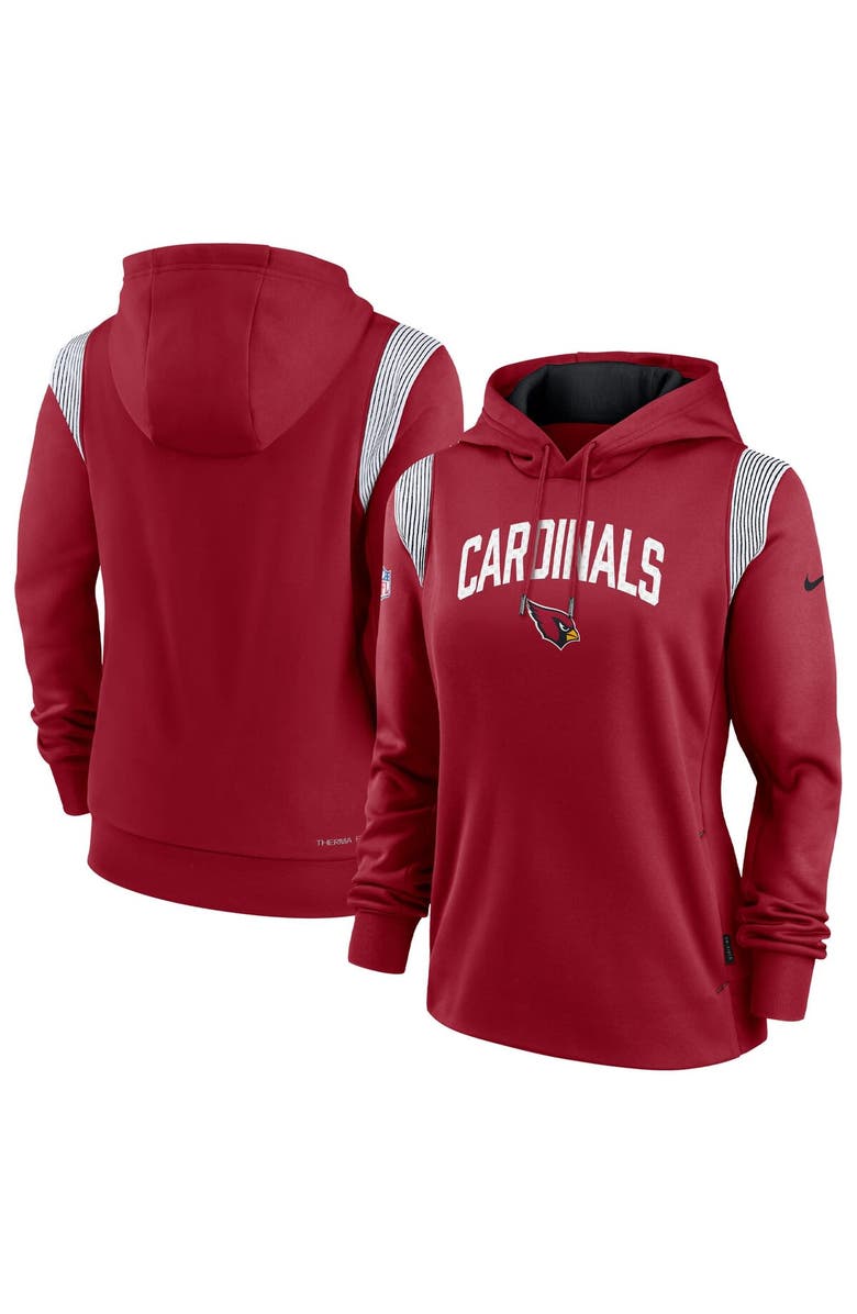 Nike Women's Nike Cardinal Arizona Cardinals Sideline Stack Performance Pullover Hoodie, Main, color, Cardinal