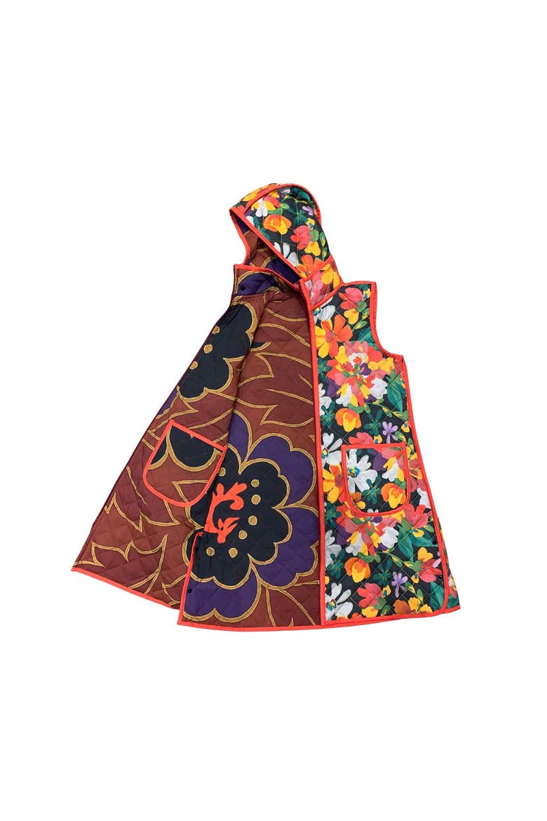 Juani Vest, Alternate, color, Green garden / brown floral