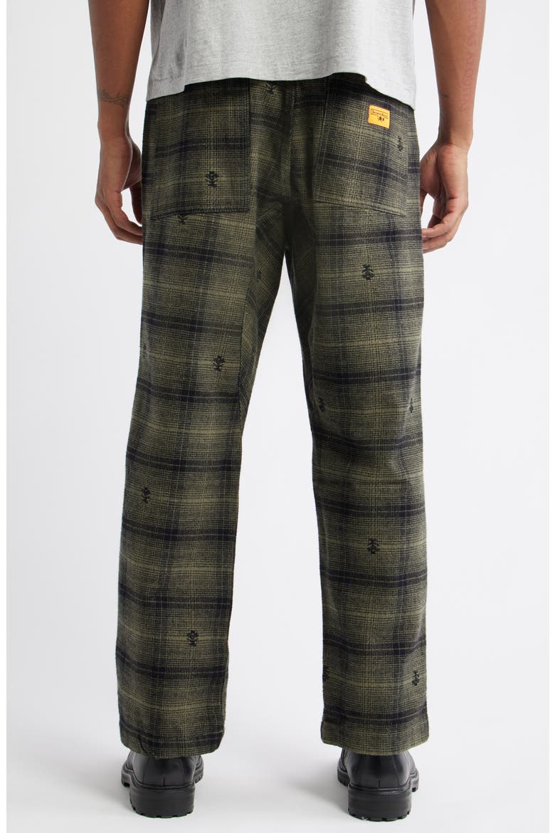 Thistle Plaid Chef Pants, Alternate, color, OLIVE