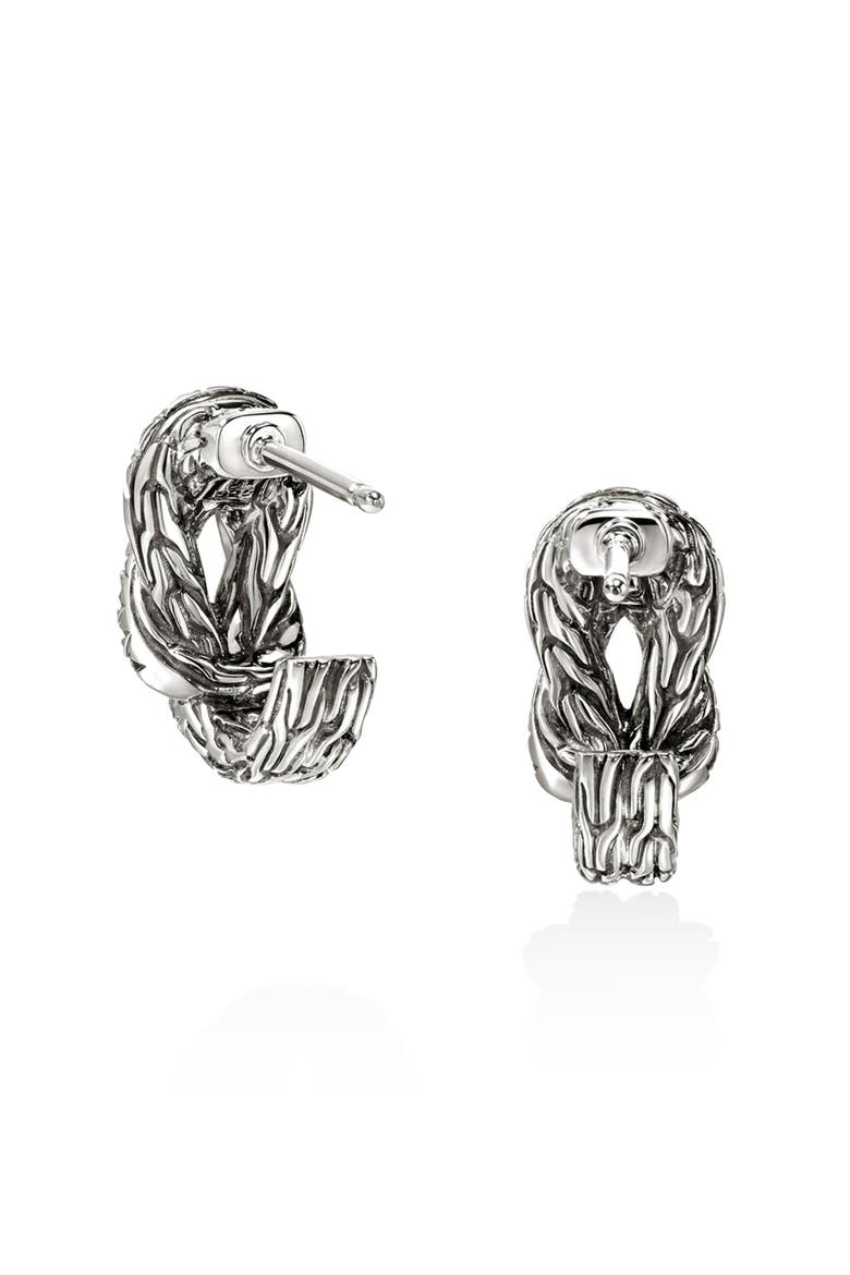 Love Knot Earrings, Sterling Silver, Diamonds, Alternate, color, SILVER