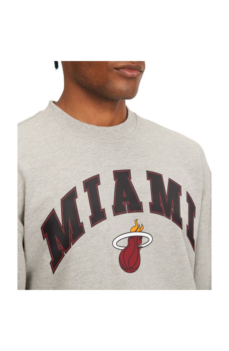 TOMMY JEANS Men's Tommy Jeans Gray Miami Heat James Patch Pullover Sweatshirt, Alternate, color, Gray