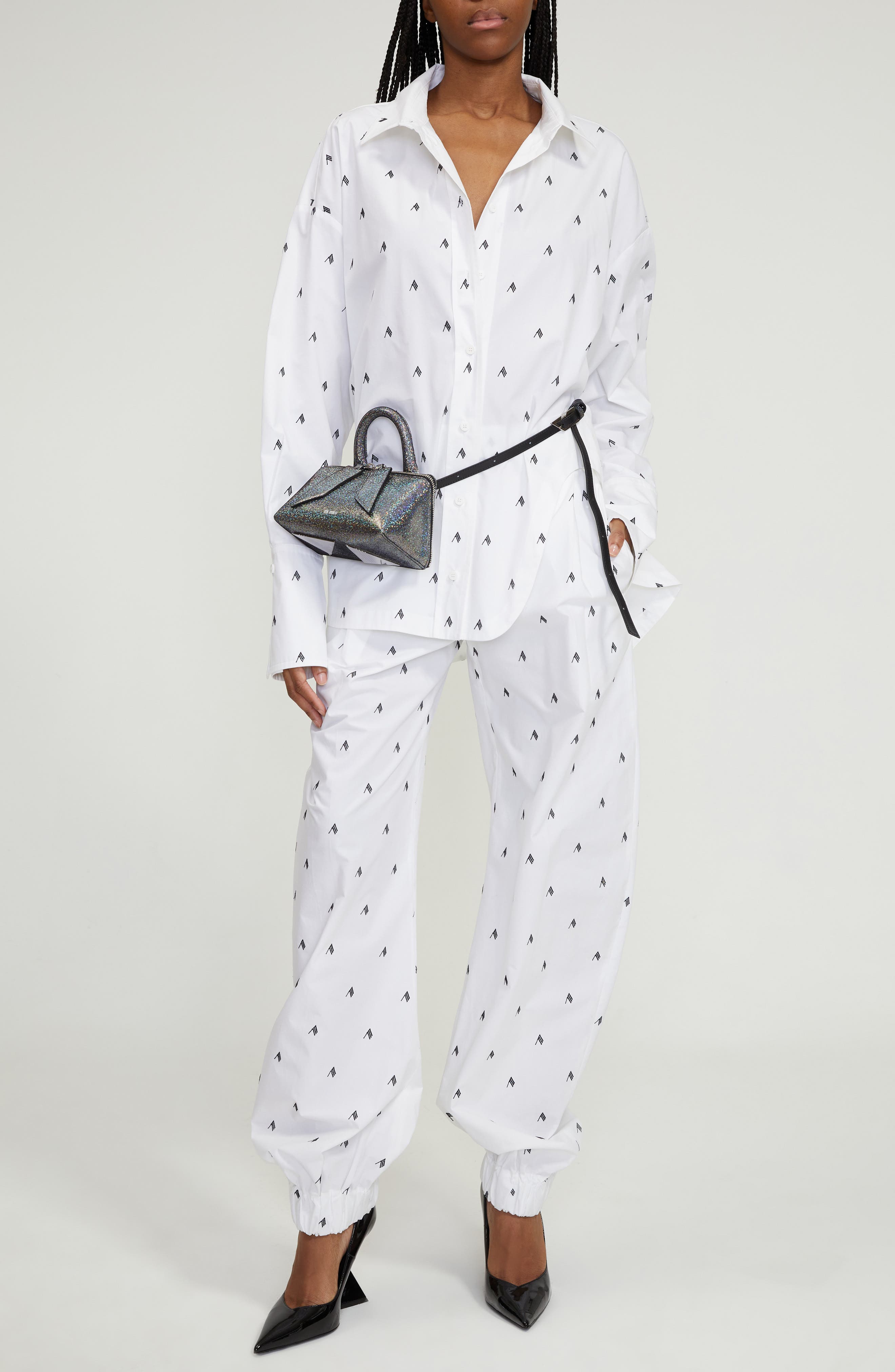 The Attico Friday Glitter Leather Convertible Crossbody Bag, Alternate, color, 