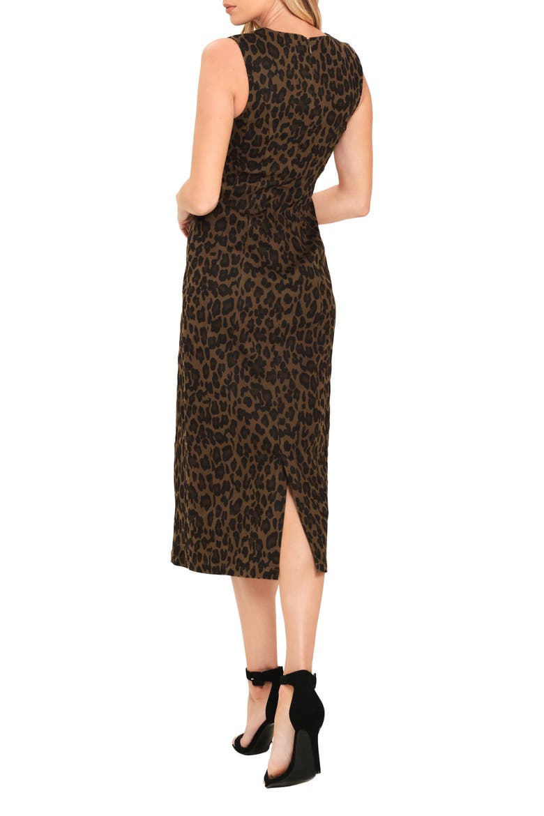 Leopard Print Midi Dress, Alternate, color, LEOPARD