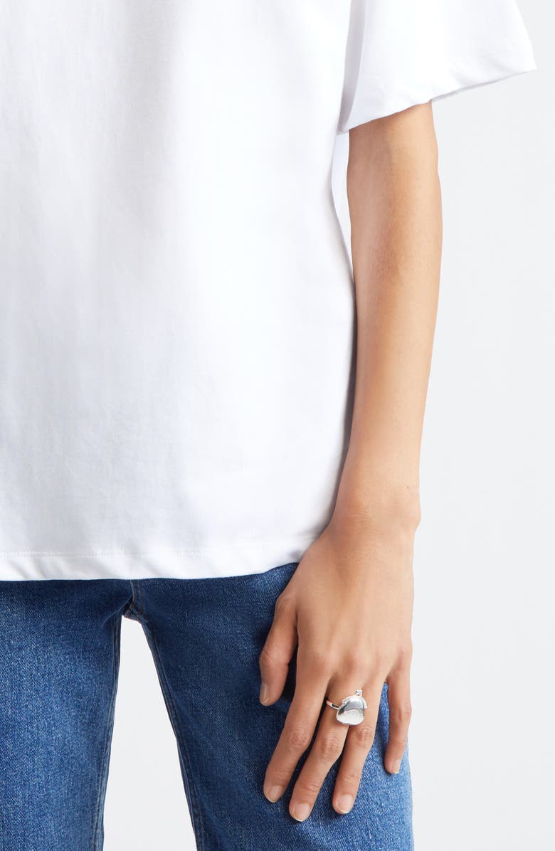 Sandy Liang Souvenir Pouch Ring, Alternate, color, Silver