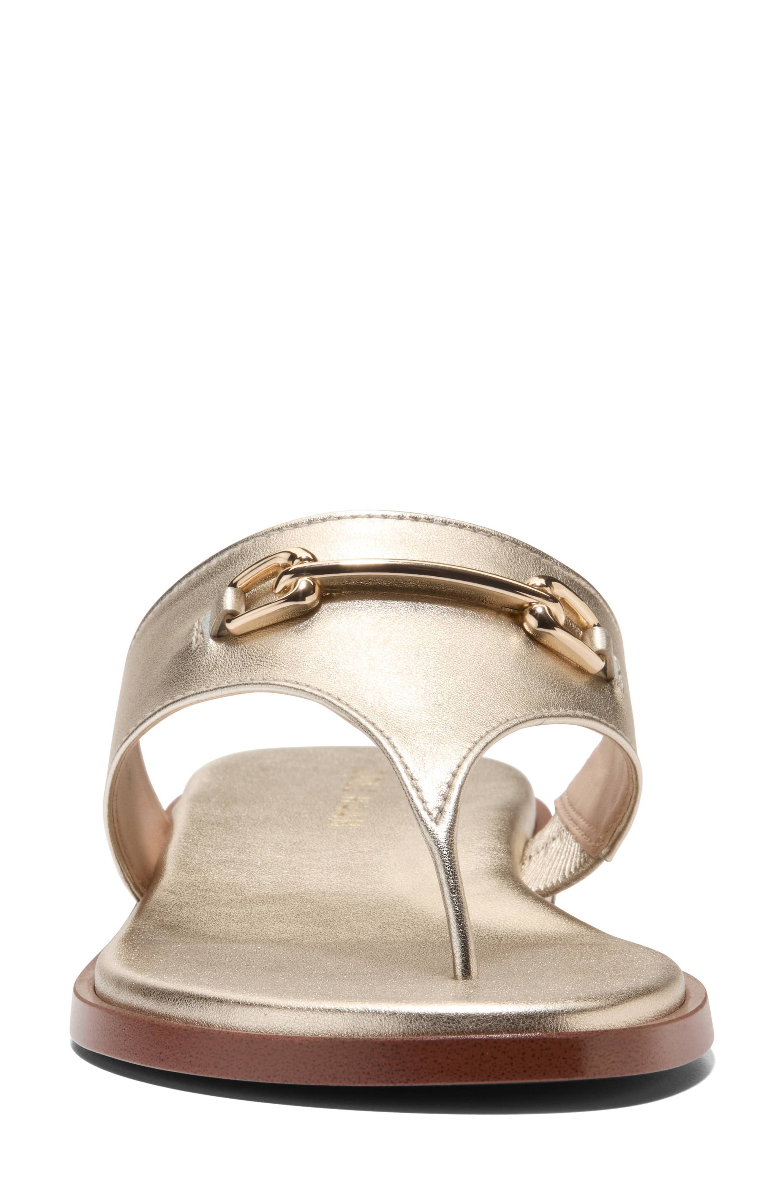 Flynn Thong Sandal, Alternate, color, SOFT GOLD METALLIC LEATHER