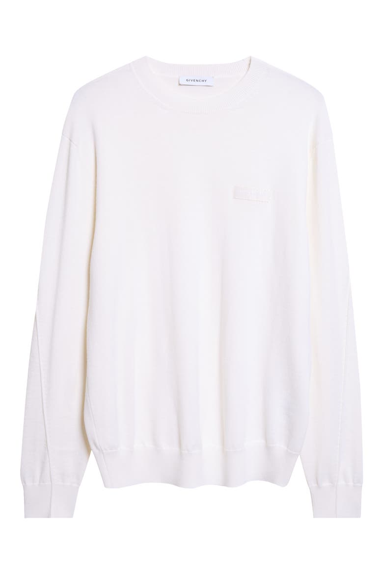 Button Tab Cuffs Wool Crewneck Sweater, Alternate, color, IVORY