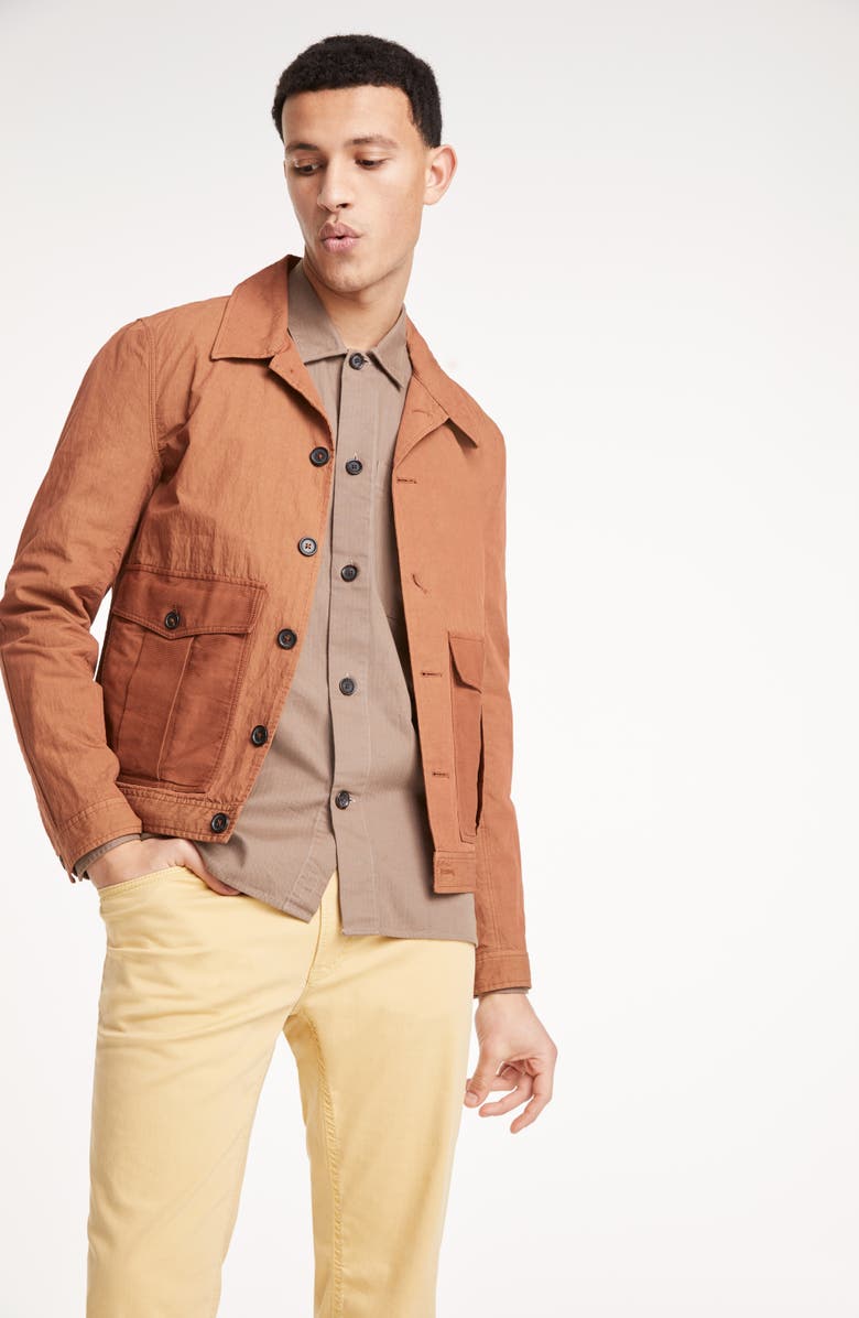 NEUW DENIM Soul Geo Print Short Sleeve Button-Up Camp Shirt, Alternate, color, 