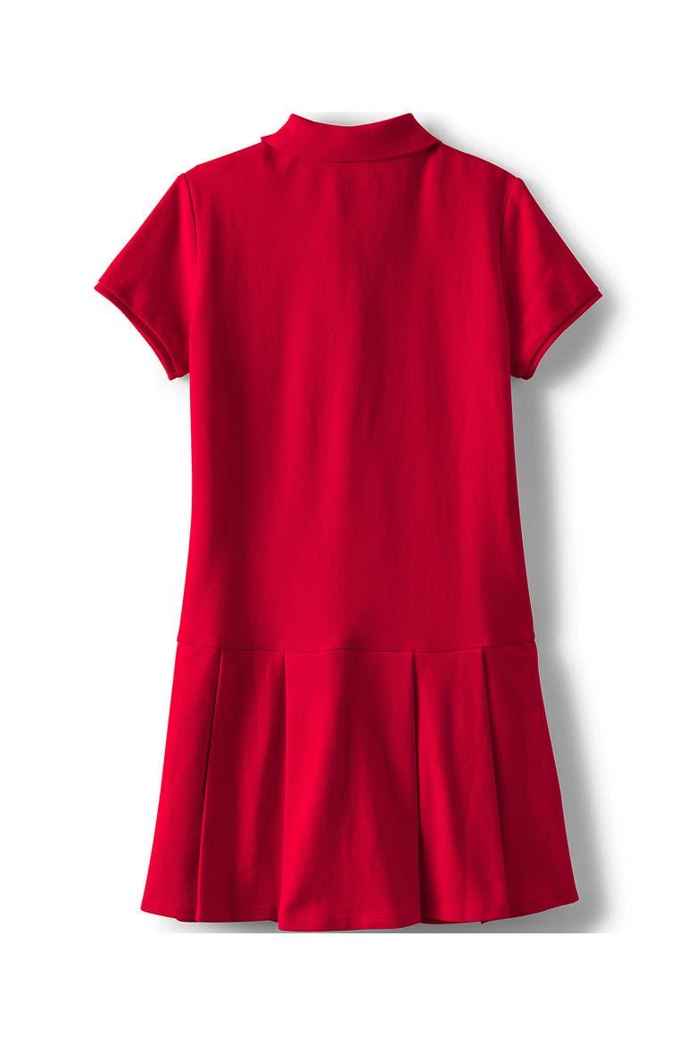 School Uniform Girls Short Sleeve Mesh Pleated Polo Dress, Alternate, color, Red