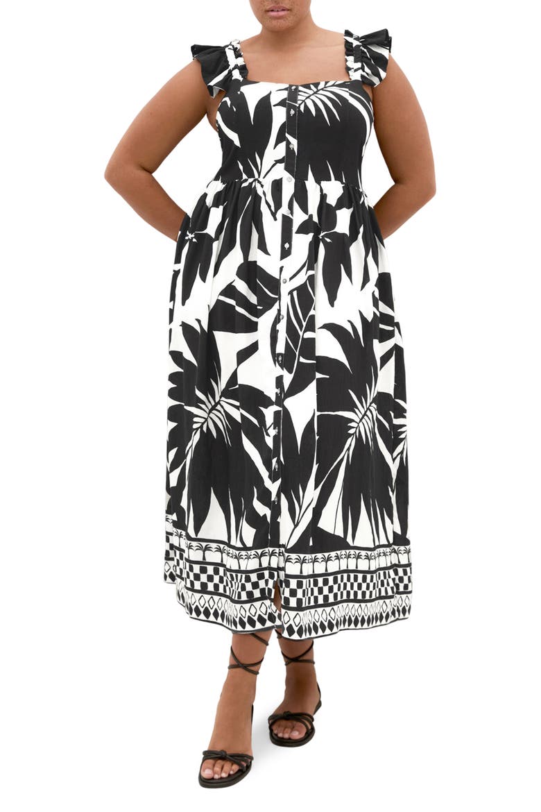 Mirage Print Maxi Dress, Main, color, ISLAND OASIS BDR