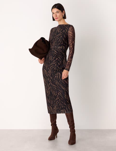 Abstract Zebra Mesh Dress