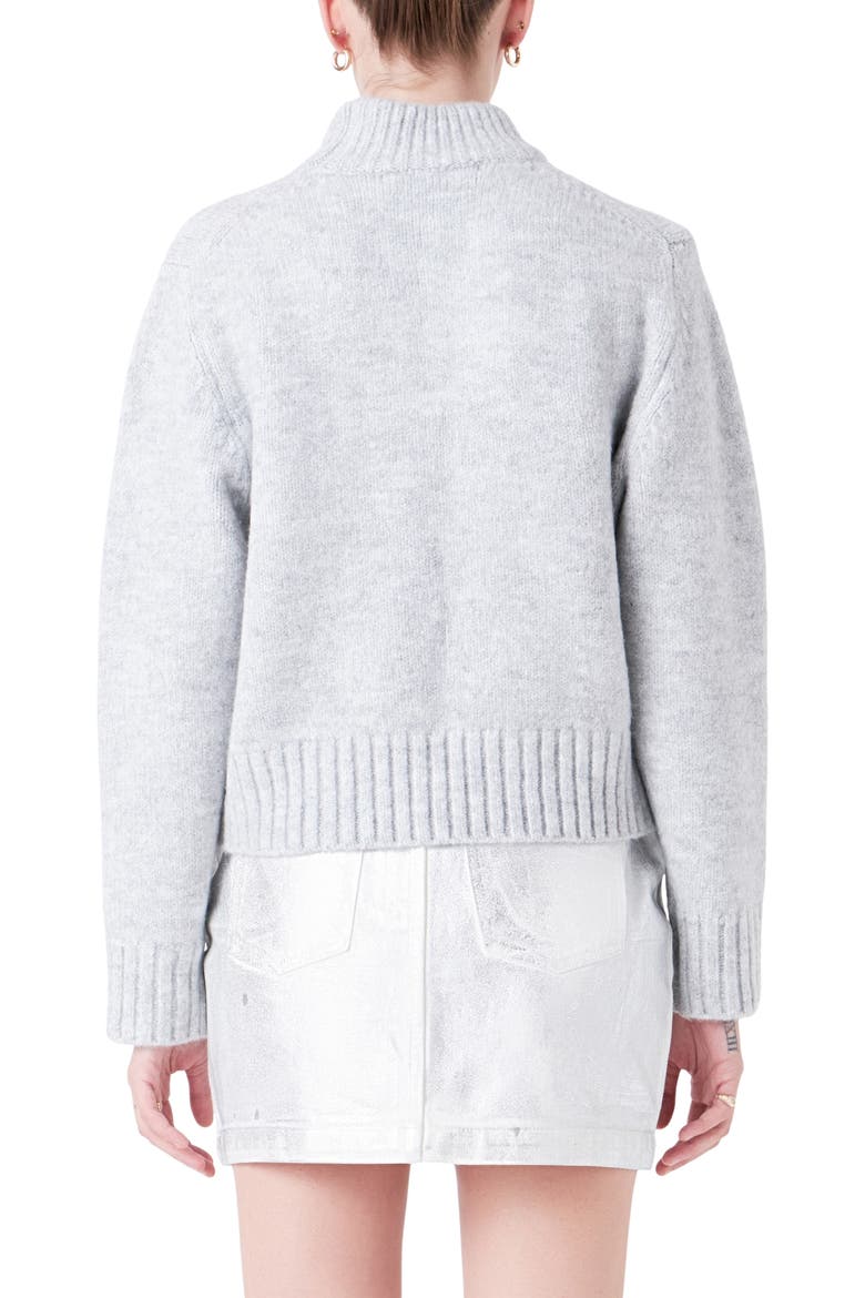 Mock Neck Pullover Sweater, Alternate, color, GREY