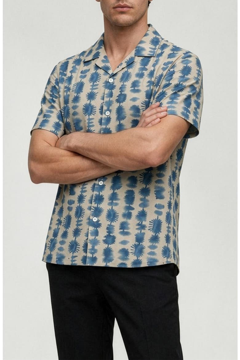 Alex Printed Camp Shirt, Alternate, color, NATURAL