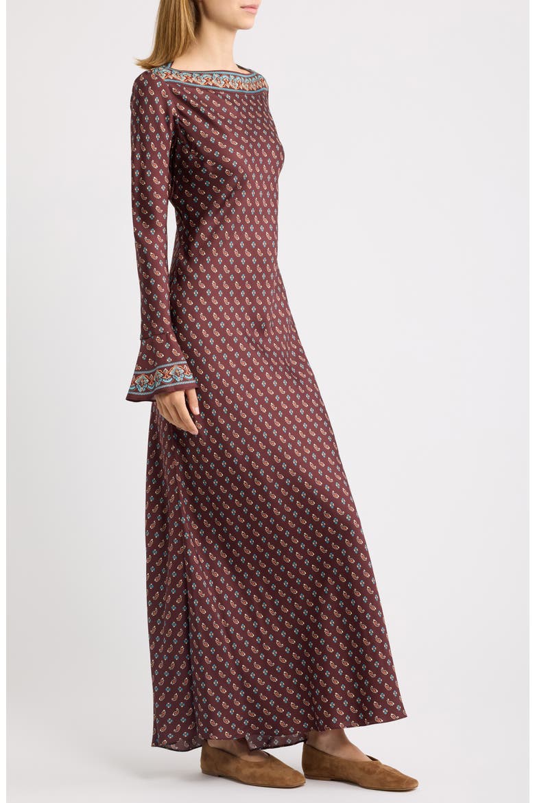 Davina Long Sleeve Silk Maxidress, Alternate, color, DEAUVILLE PAISLEY