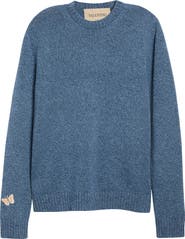 Valentino Butterfly Embroidered Wool Mouline Sweater