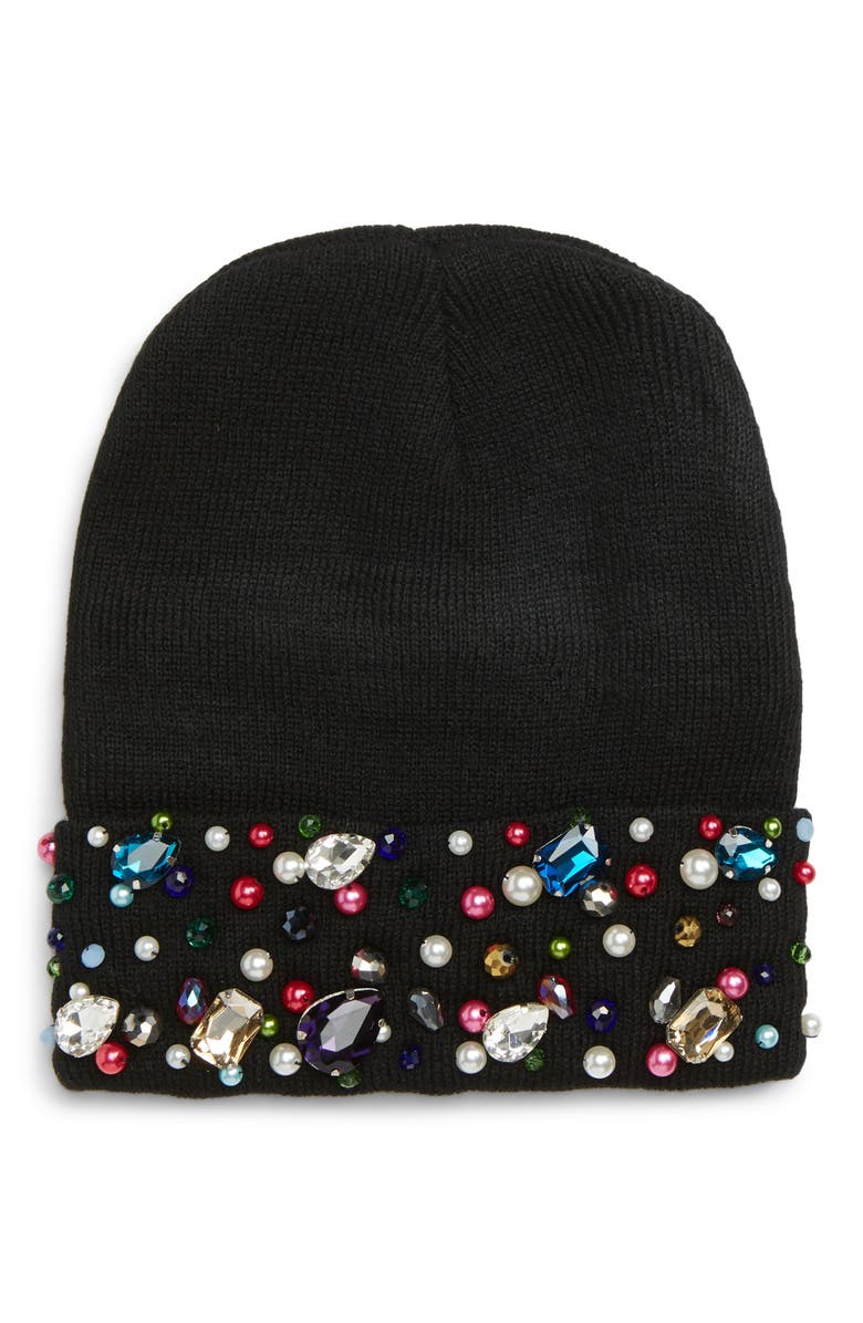 Tasha Imitation Pearl Beanie, Main, color, 