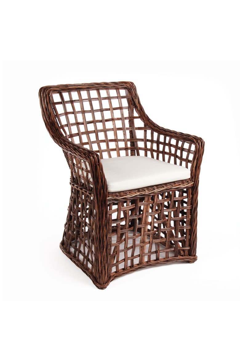 Normandy Open Weave Arm Chair, Main, color, Brown