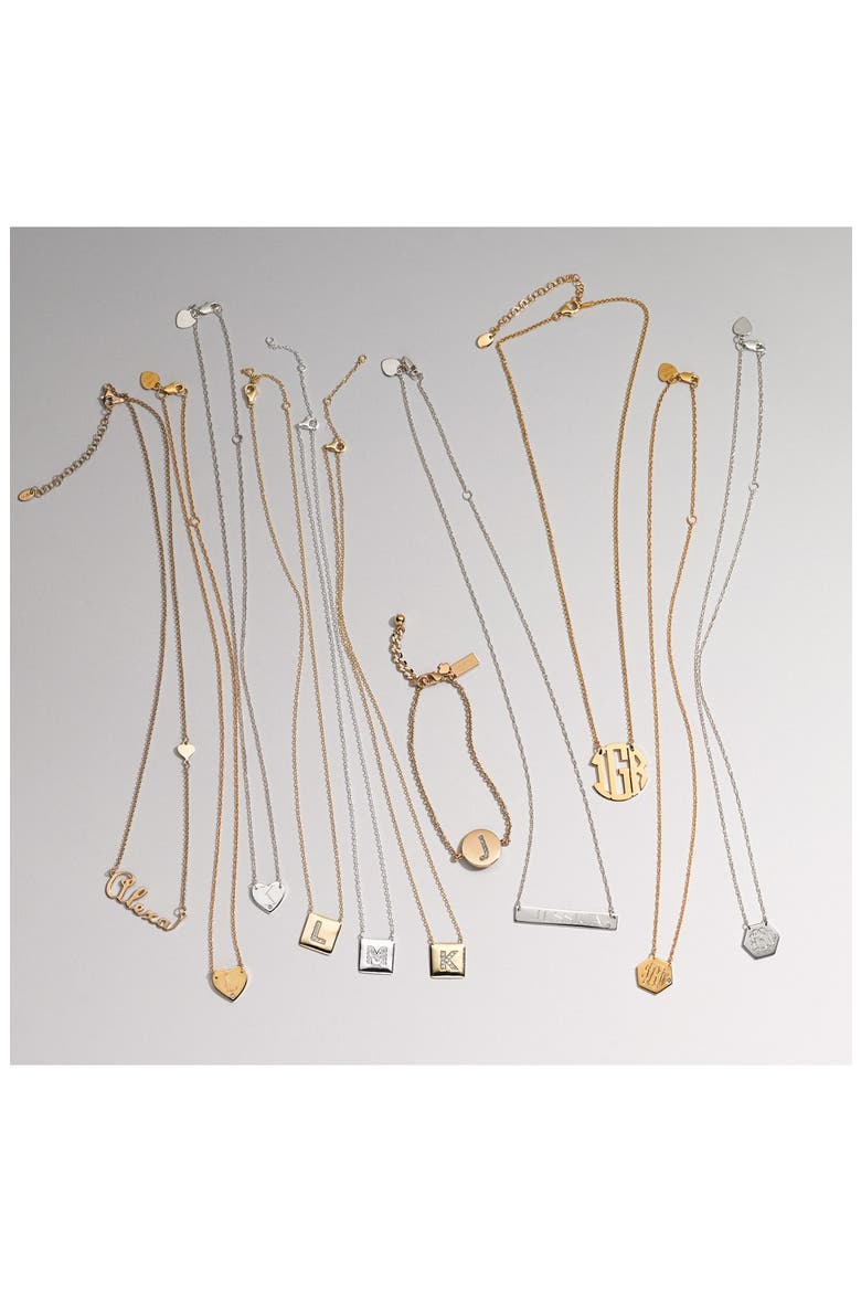 'north court' pavé initial charm bracelet, Alternate, color, GOLD- A