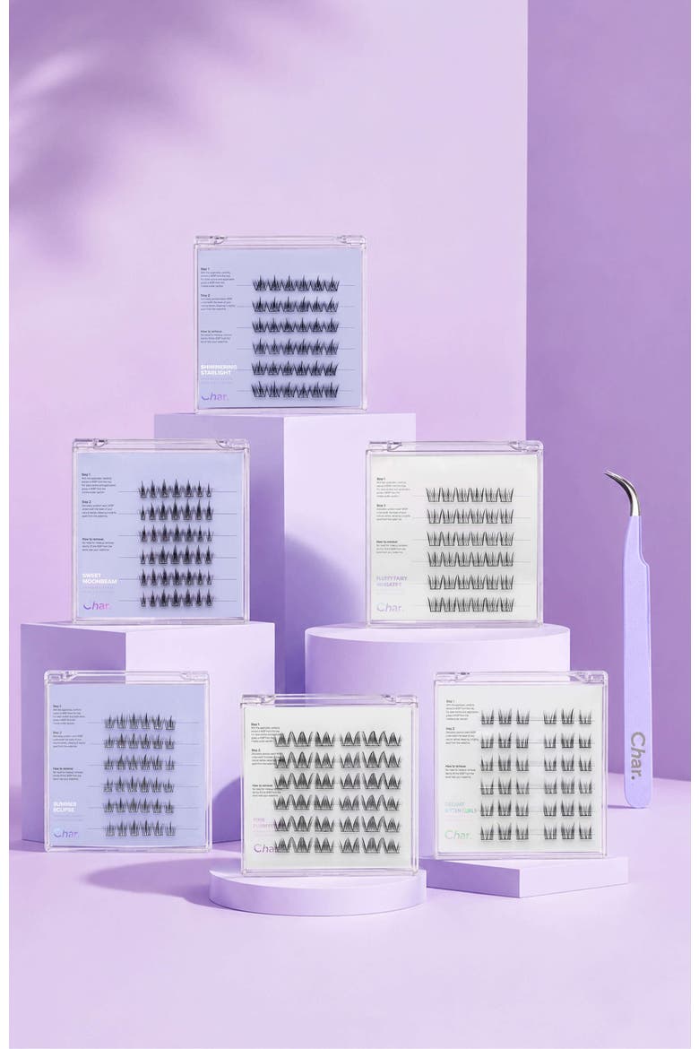 Dreaming Bunny Collection and Pixie Paw Collection Pre-Glued Reusable Lashes with Curved Tweezer, Alternate, color, Black
