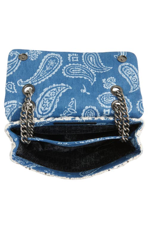 Kurt Geiger London Large Kensington Sequin Crochet Shoulder Bag In Blue