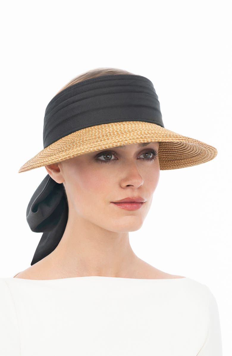 Eric Javits The Visor, Alternate, color, Natural/ Black