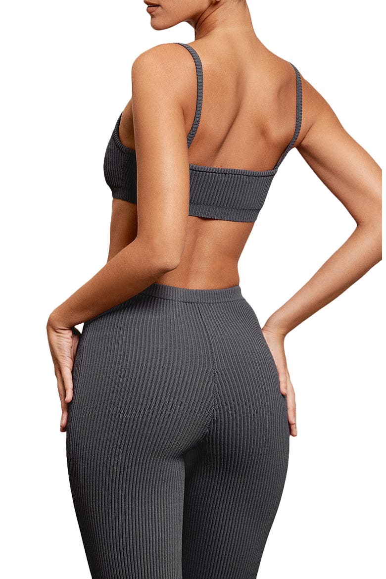 Mischa Rib Bralette, Alternate, color, DARK GREY