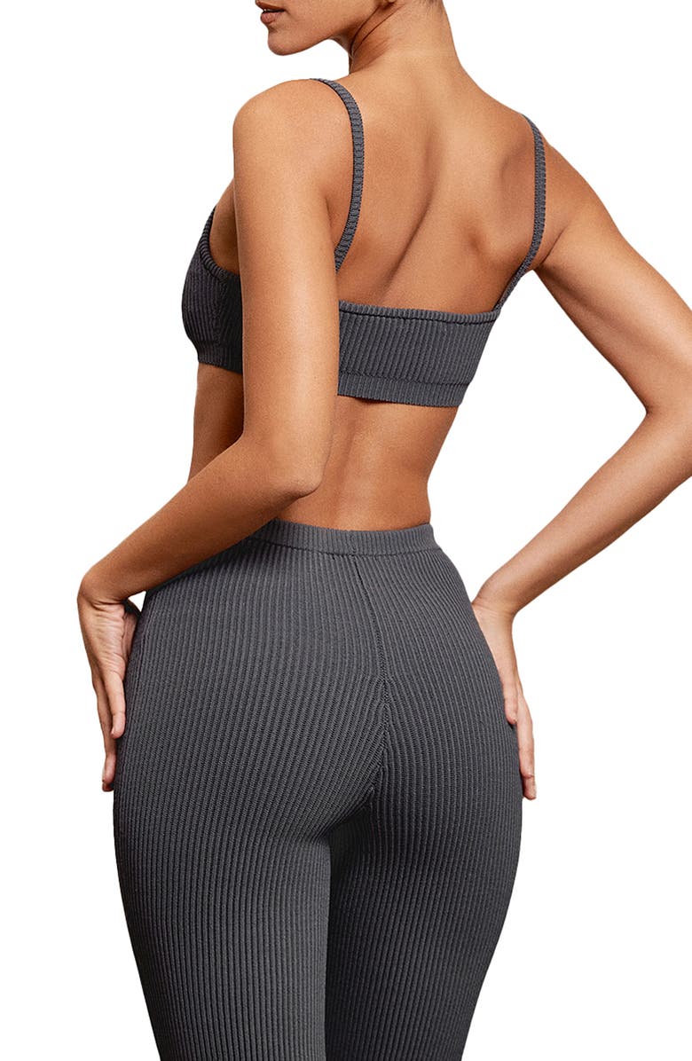 HOUSE OF CB Mischa Rib Bralette, Alternate, color, Dark Grey