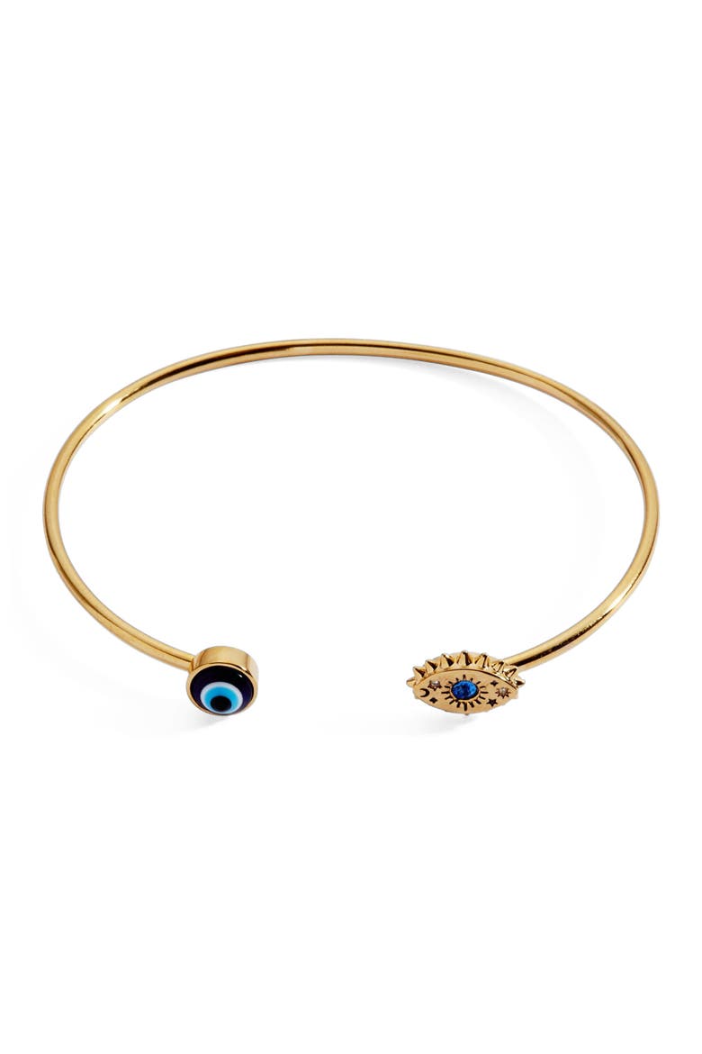 Evil Eye Flex Cuff, Main, color, Gold Blue