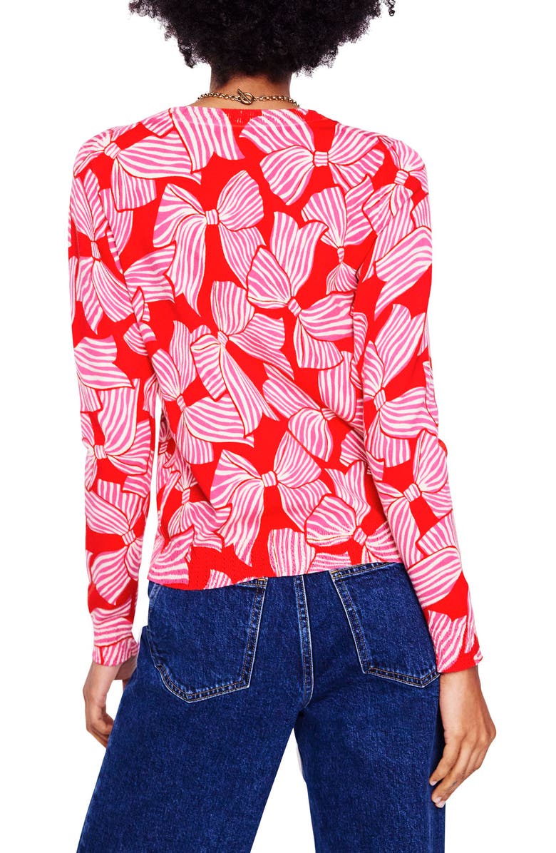 Boden Emilia Bow Print Crewneck Sweater, Alternate, color, 
