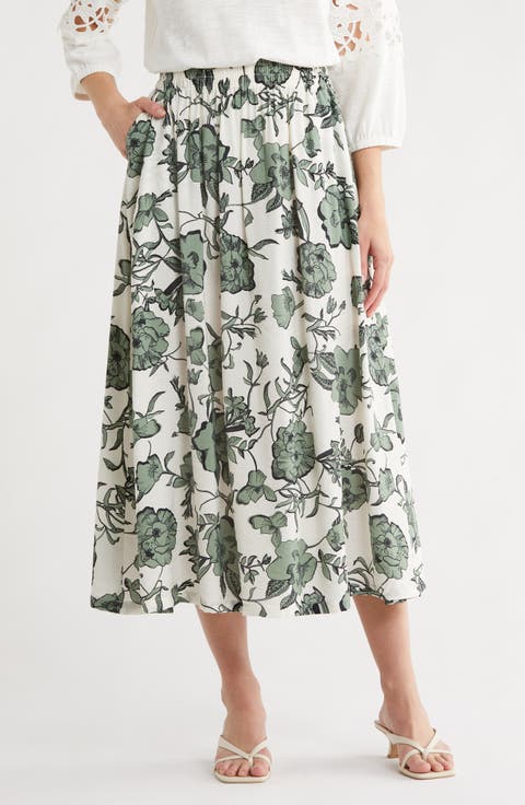 Print Pull-On Skirt