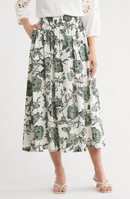 Caslon® Print Pull-On Skirt
