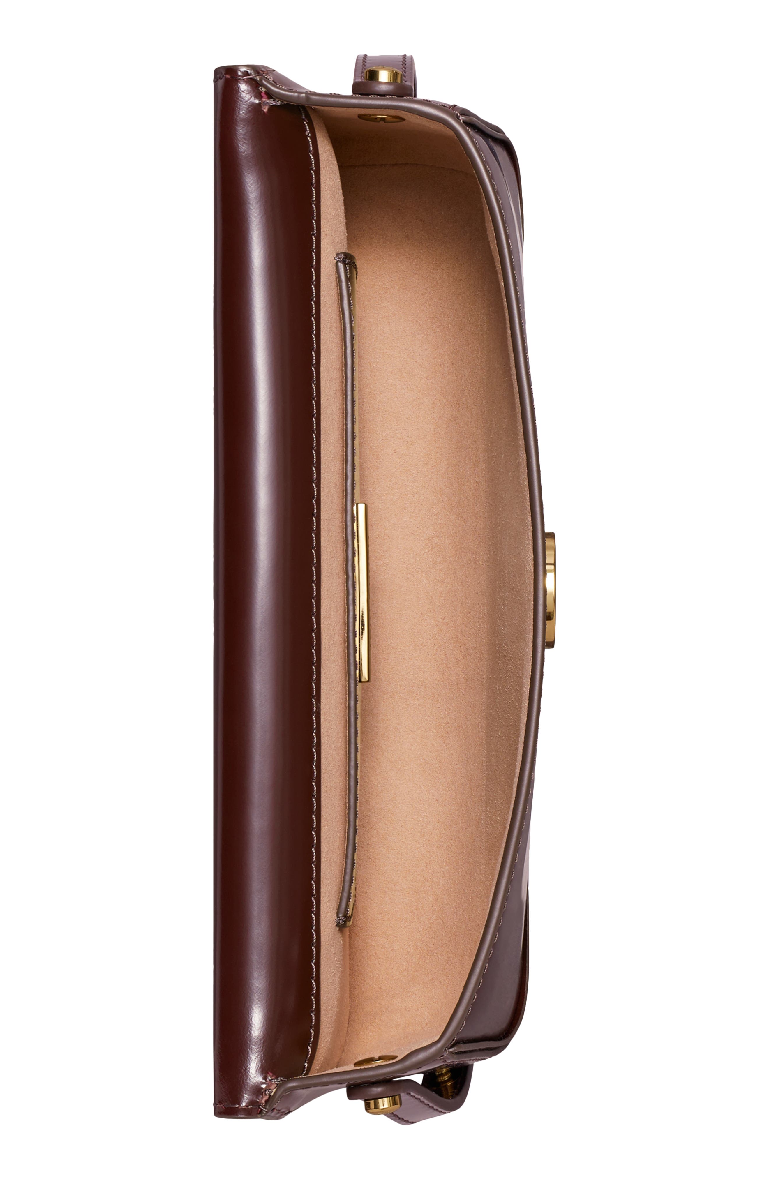 Tory Burch Robinson Spazzolato Leather Shoulder Bag, Alternate, color, Tempranillo