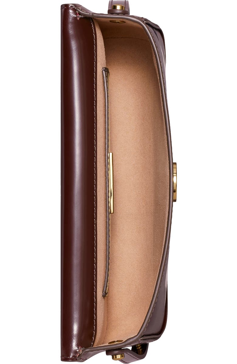 Tory Burch Robinson Spazzolato Leather Shoulder Bag, Alternate, color, Tempranillo