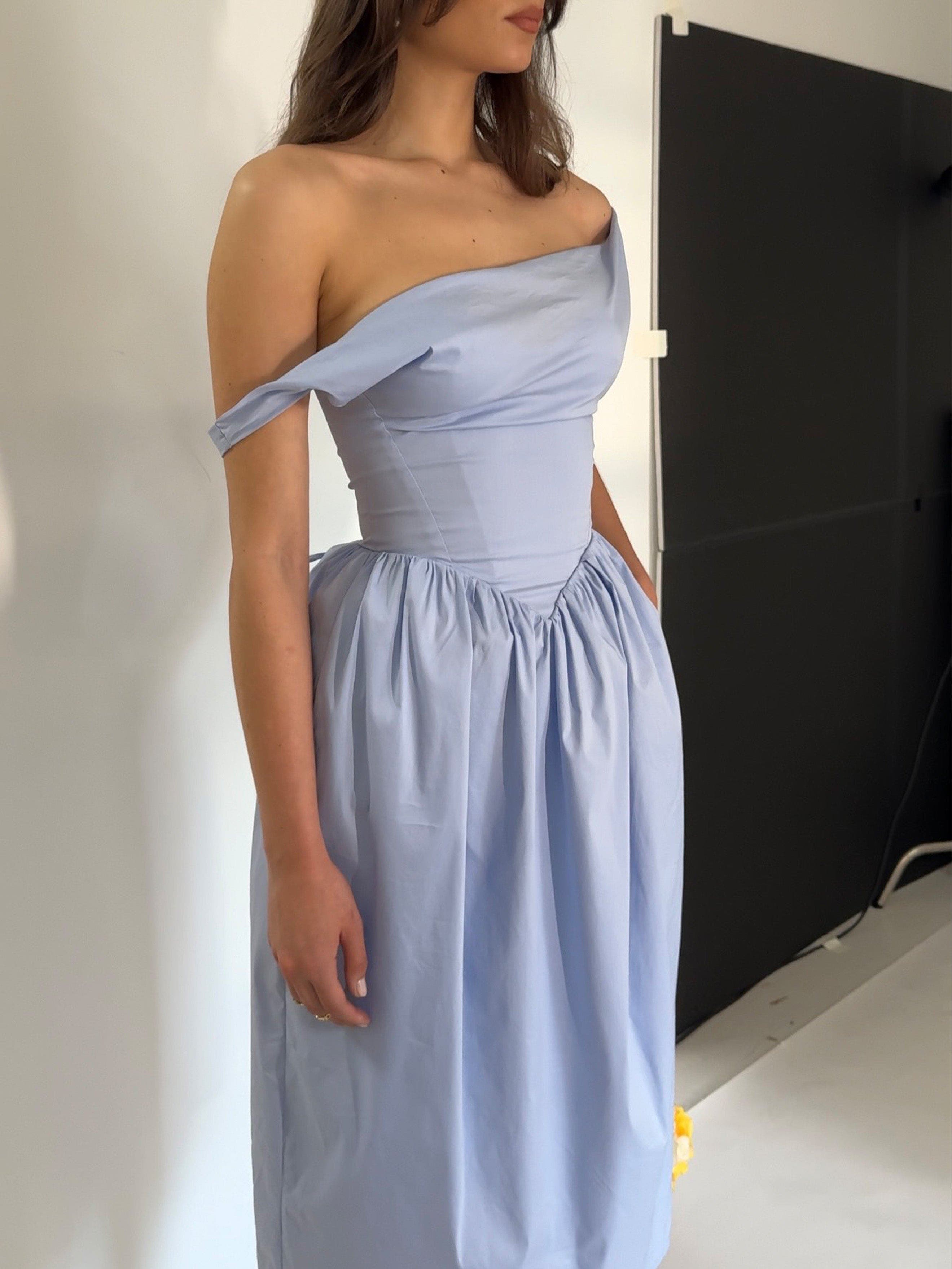nicholas drenica drop waist corset midi dress NICHOLAS Drenica Drop Waist Corset Midi Dress in Limelight