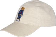 Polo Ralph Lauren Embroidered Bear Logo Linen Baseball Cap