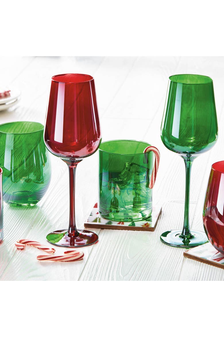 Celebration Dof Glass Red Double Old-Fashioned Drinkware, Alternate, color, Red