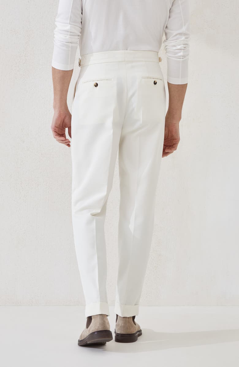 Brunello Cucinelli Gabardine tailor fit trousers, Alternate, color, Panama