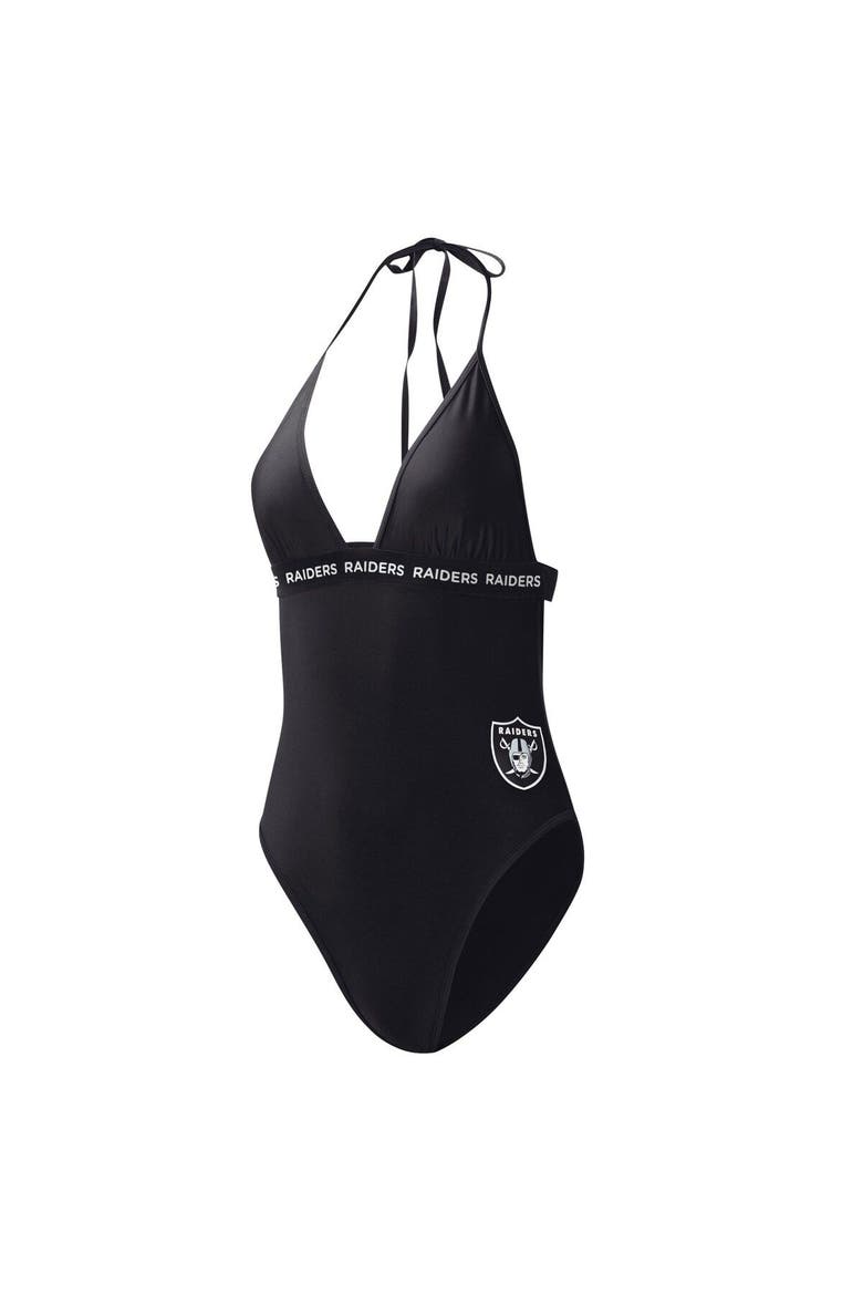 Women's G-III 4Her by Carl Banks Black Las Vegas Raiders Full Count One-Piece Swimsuit, Alternate, color, Black