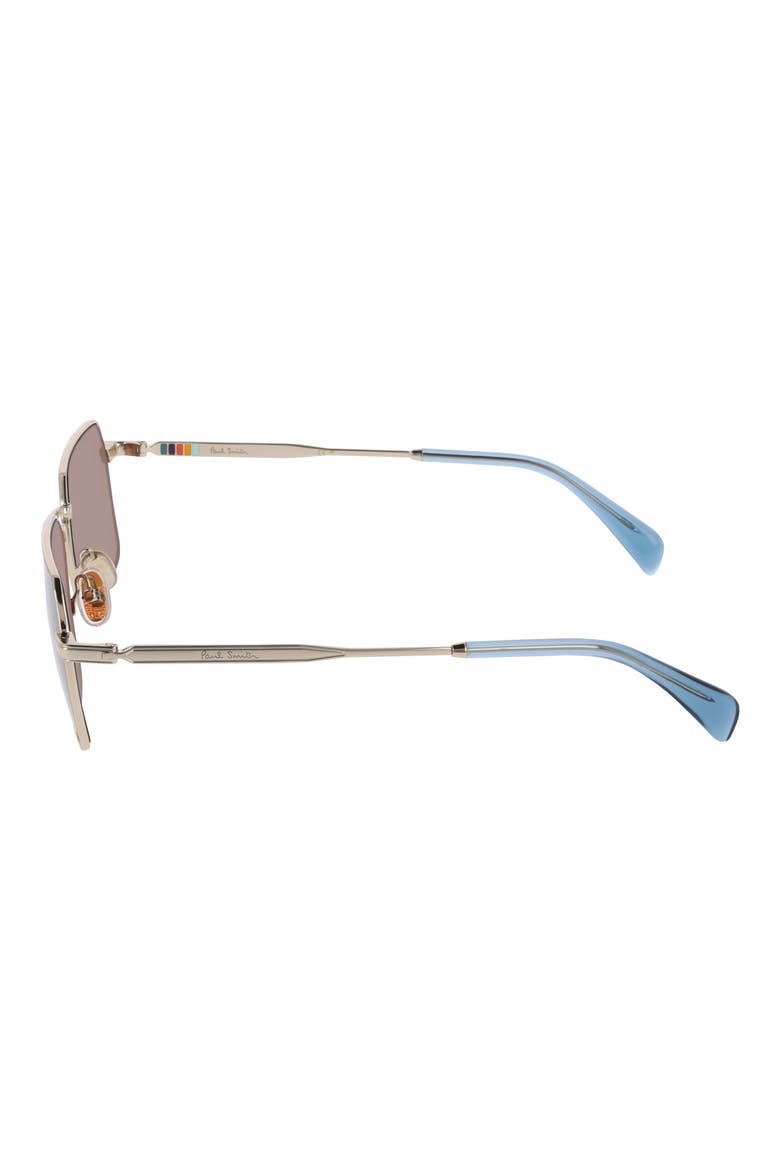 58mm Modified Rectangular Sunglasses, Alternate, color, GOLD/ BROWN