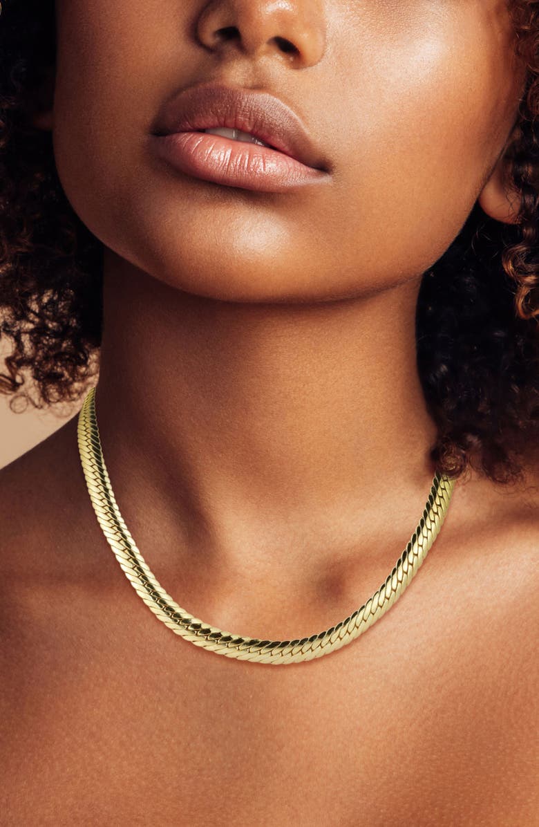 GLAZE JEWELRY Snake Chain Necklace, Alternate, color, Gold