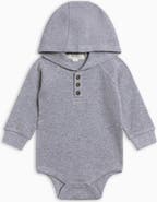 Kendi Organic Cole Waffle Knit Hoodie Bodysuit
