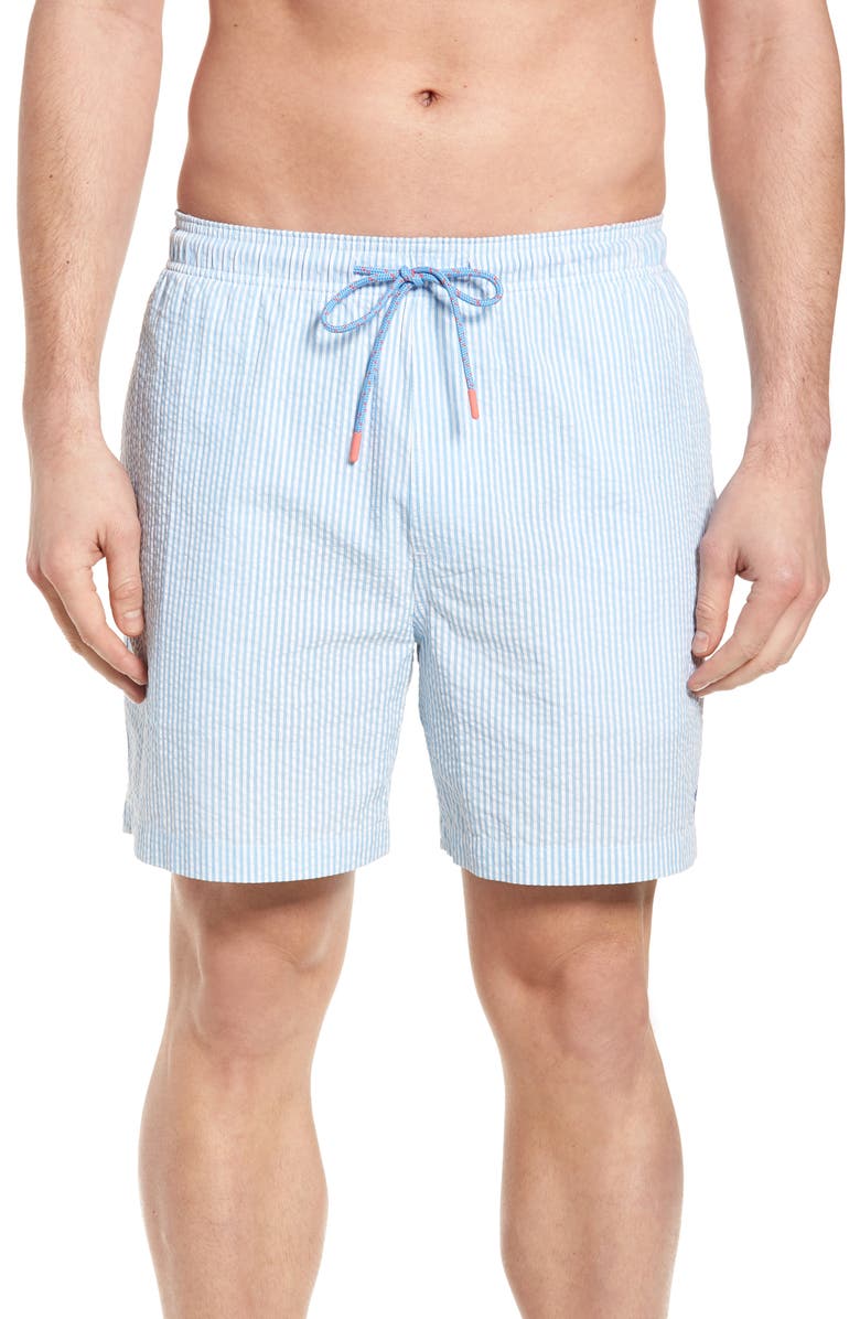 Southern Tide Seersucker Swim Trunks, Main, color, 