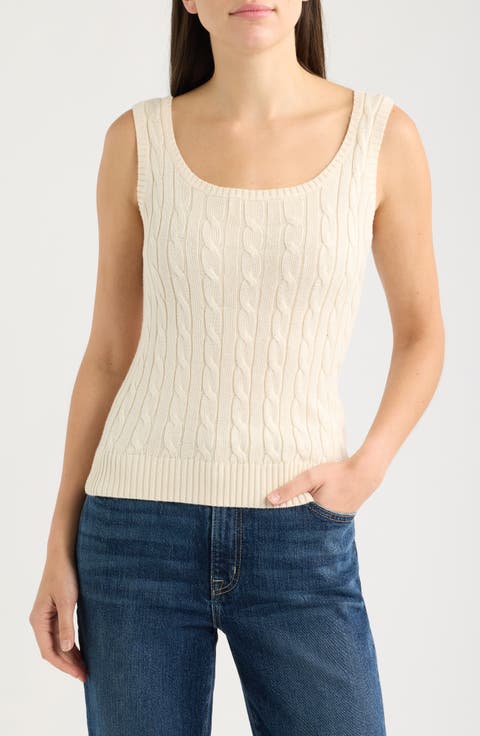 Cable Knit Sweater Tank