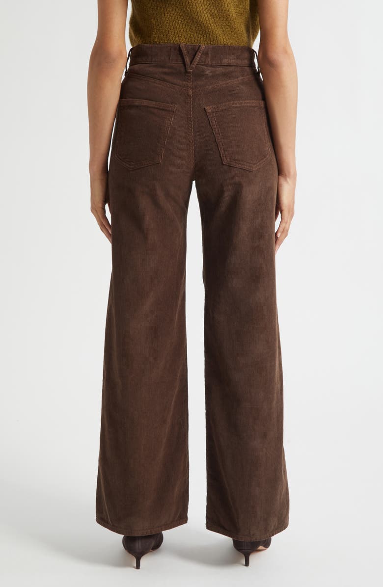 Veronica Beard Taylor High Waist Wide Leg Corduroy Pants, Alternate, color, Dark Umber