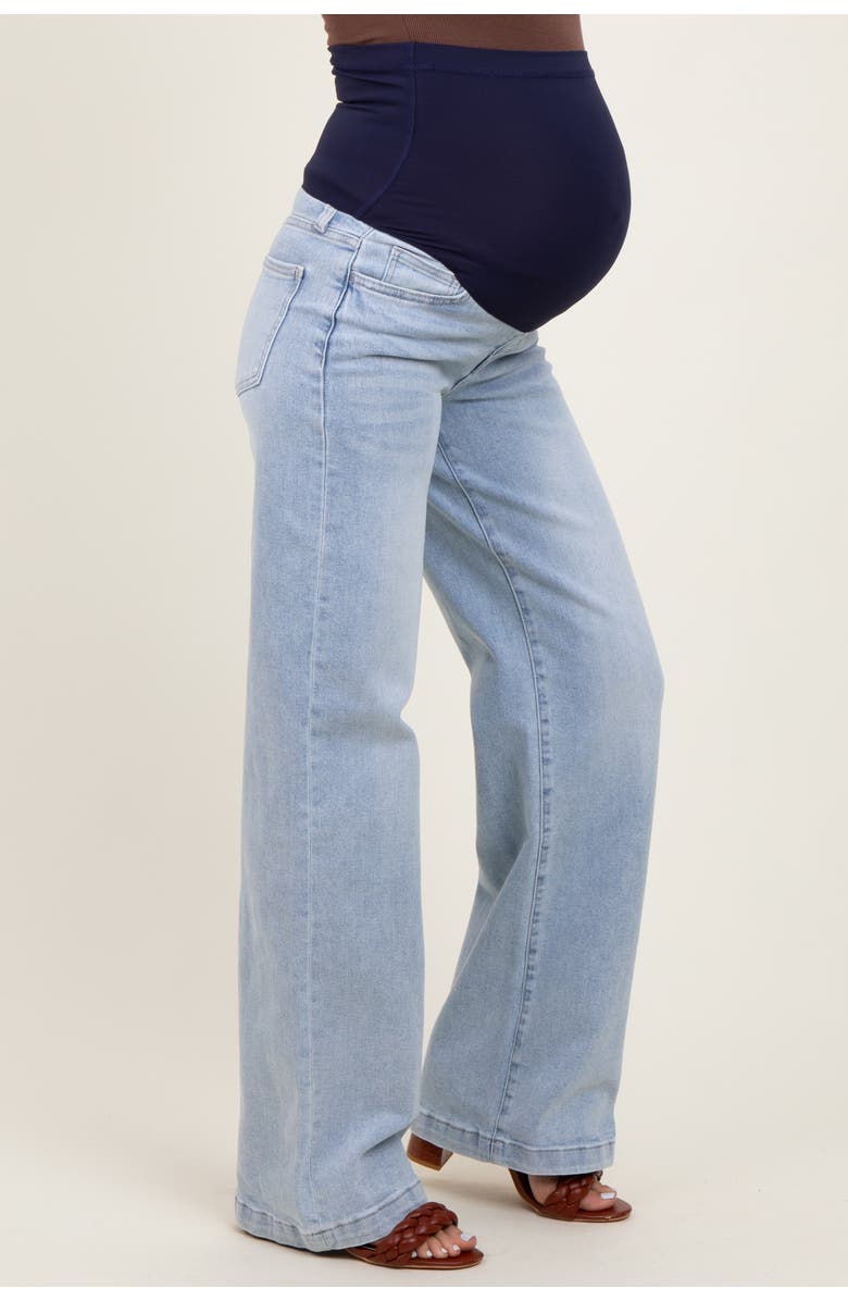 PinkBlush Washed Wide Leg Maternity Jeans, Alternate, color,